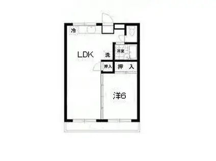 ハイツWADA(1LDK/2階)の間取り写真