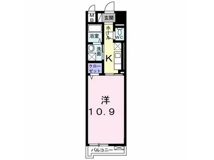 エテルノ(1K/3階)の間取り写真
