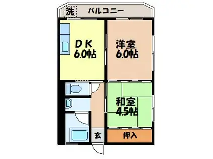 河野ビル(2DK/4階)の間取り写真
