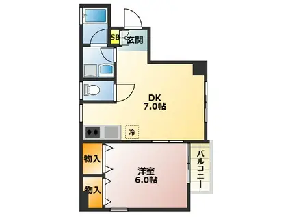 アルカディアヤマト(1DK/3階)の間取り写真
