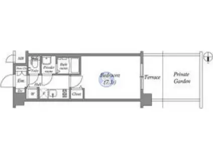 アスヴェル京都壬生イースト(1K/3階)の間取り写真