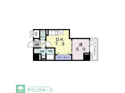 メゾン カルム NO.2(1DK/3階)の間取り写真