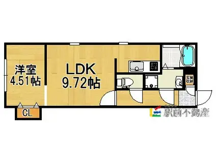 CASA DI TAISHOKAN OVEST(1LDK/2階)の間取り写真