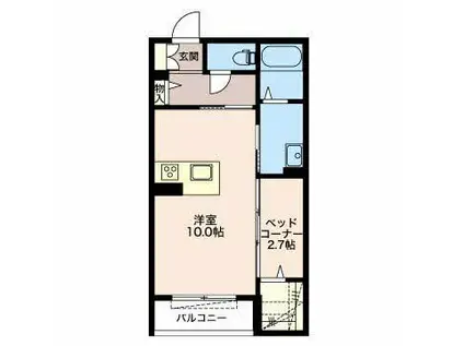 アリスティオ・サンジュ(ワンルーム/2階)の間取り写真