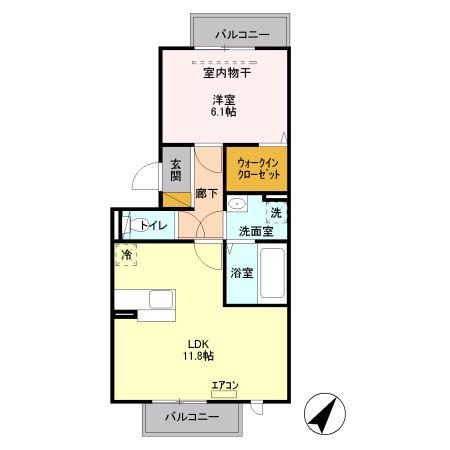 シャトレー明神(1LDK/3階)の間取り写真