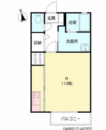 ディアスSAWADA II(ワンルーム/2階)の間取り写真
