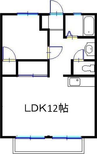 コーポ御立(1LDK/2階)の間取り写真
