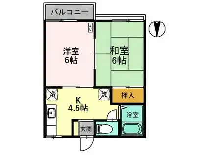 コーポロジュマン(2K/1階)の間取り写真