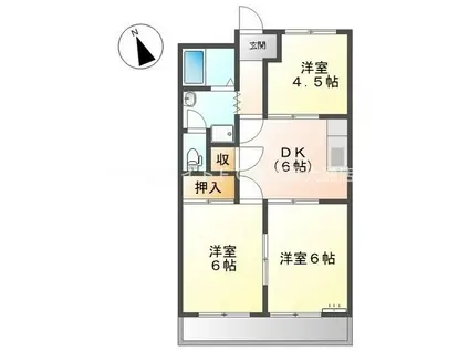 サンハイツ大山(3DK/2階)の間取り写真