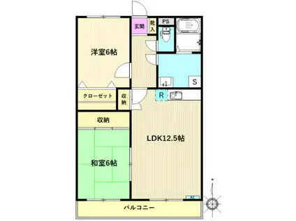 ビザージュ(2LDK/3階)の間取り写真