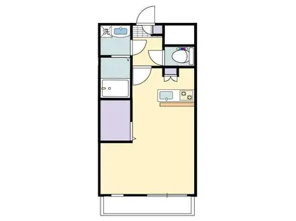 アスティオン青葉(ワンルーム/2階)の間取り写真