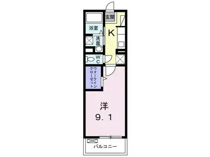メゾン・ド・シュウワ(1K/2階)の間取り写真