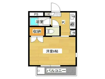 ジュネパレス津田沼15(1K/3階)の間取り写真