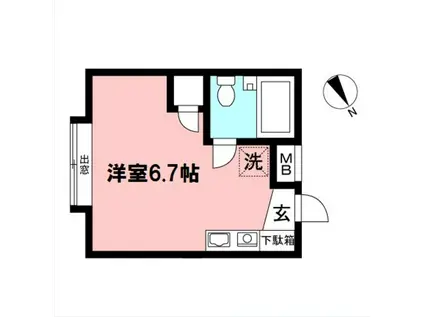 ファインコーポ玉学(ワンルーム/1階)の間取り写真