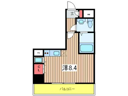 HUMANハイム千葉本町(ワンルーム/13階)の間取り写真