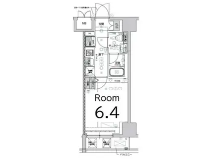 CREST TAPP新横浜(1K/10階)の間取り写真