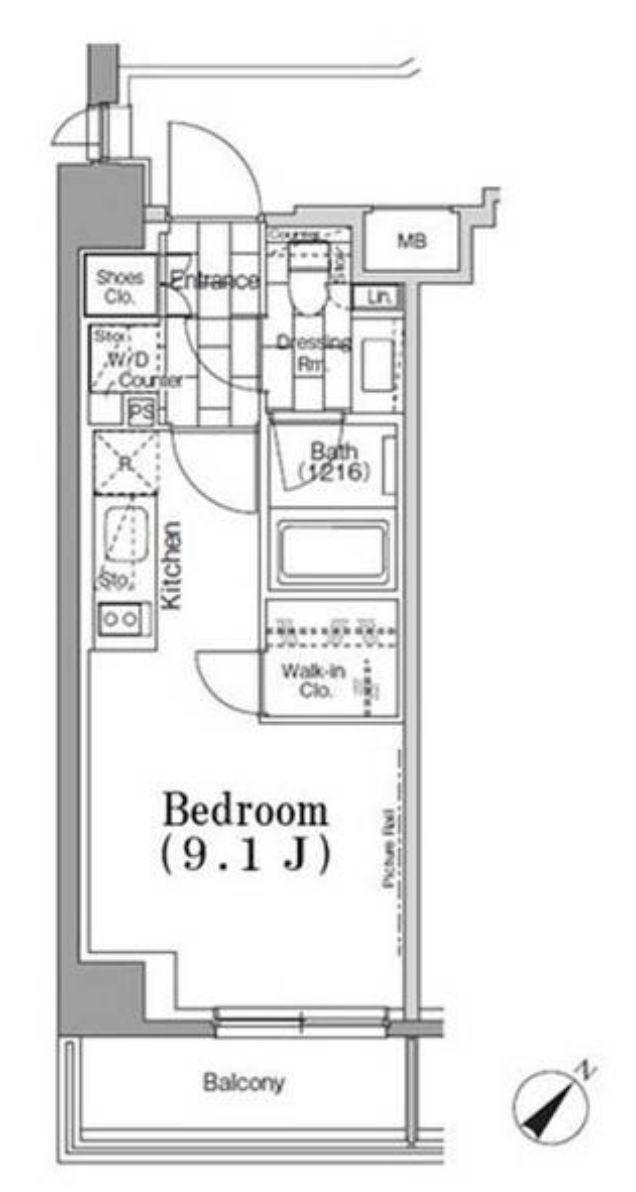 ONE ROOF FLAT TSUKISHIMA(ワンルーム/3階)の間取り写真