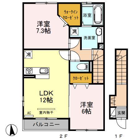 四季の杜 花(2LDK/2階)の間取り写真