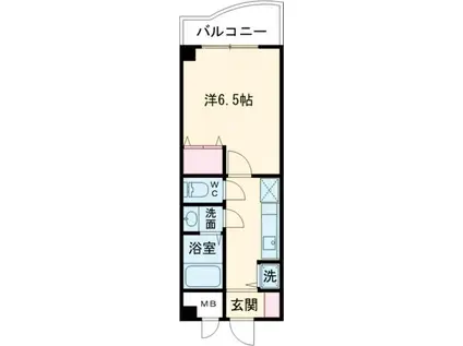 ロンシャン(1K/4階)の間取り写真