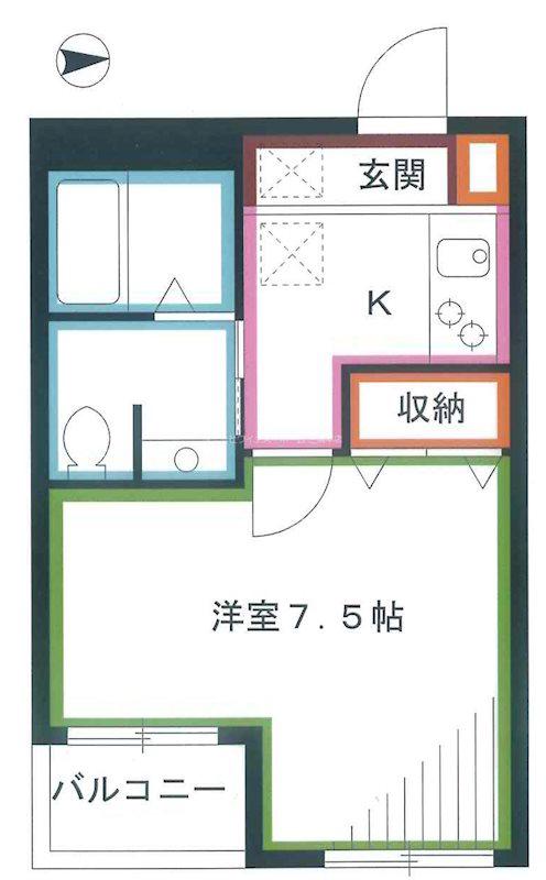 プログレッソ三鷹(1K/3階)の間取り写真