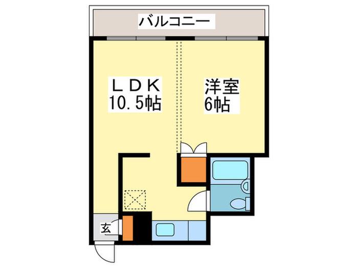 カサビアンカ(1LDK/4階)の間取り写真