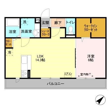 リースフォート(1LDK/2階)の間取り写真