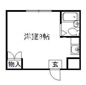 ノーザンライツII(ワンルーム/3階)の間取り写真