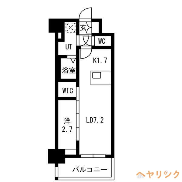 メイクスアート名駅南IV(1LDK/5階)の間取り写真