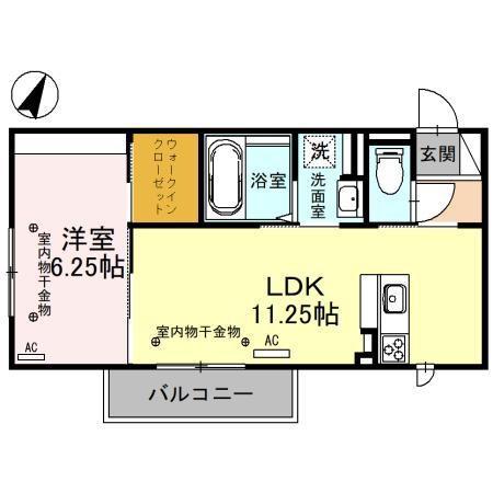 Dレジデンス兼六元町I(1LDK/3階)の間取り写真
