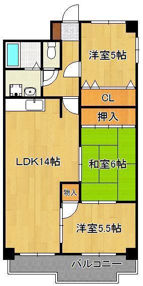セントラルパーク浅生(3LDK/6階)の間取り写真