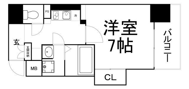ファーストフィオーレ本町イースト(1K/11階)の間取り写真