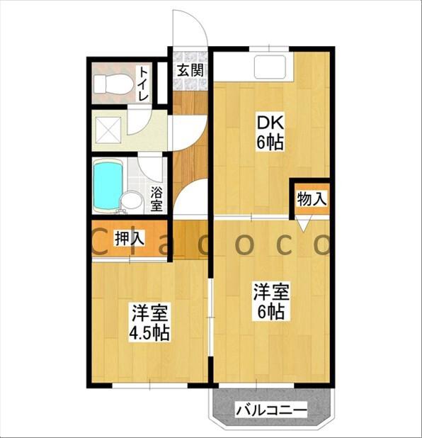 JUNマンション(2DK/3階)の間取り写真