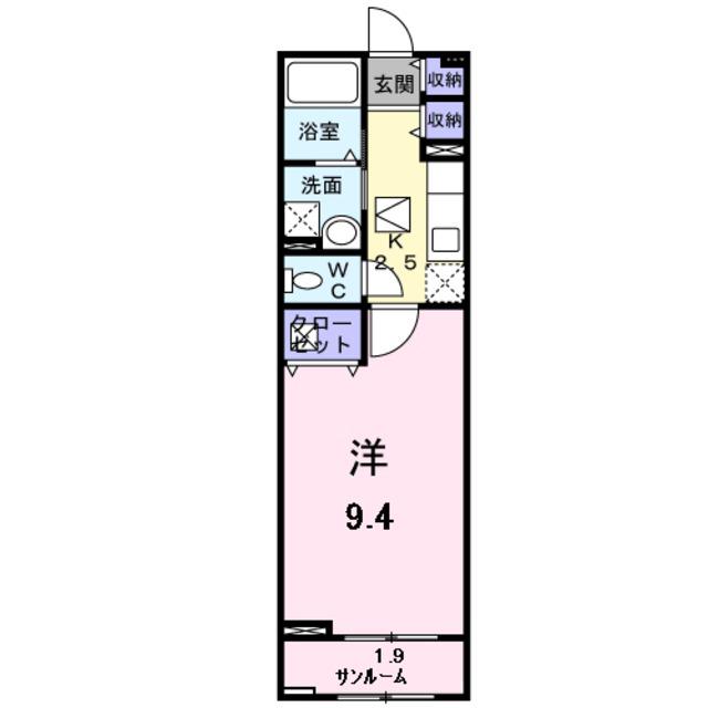ノアガーデン(1K/1階)の間取り写真