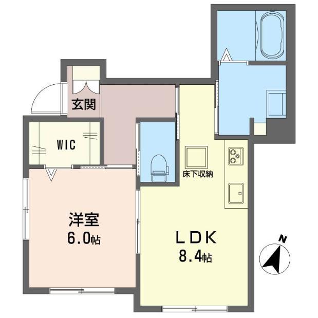 ソレイユ井の頭(1LDK/1階)の間取り写真