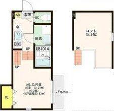 ノヴァ台原(1K/2階)の間取り写真