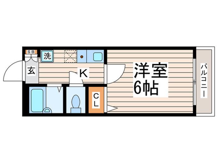エムスエルバI(1K/4階)の間取り写真