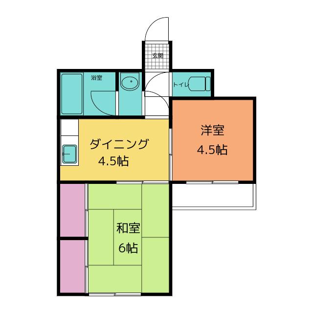 久我ハイツ(2DK/1階)の間取り写真