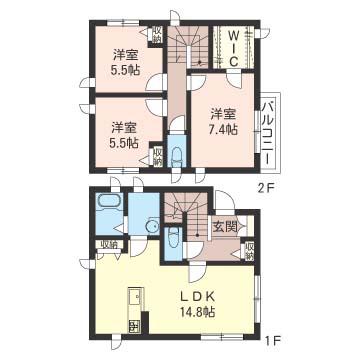 クレール戸建(3LDK/1階)の間取り写真