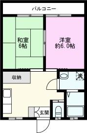アメニティ上福岡(2DK/2階)の間取り写真