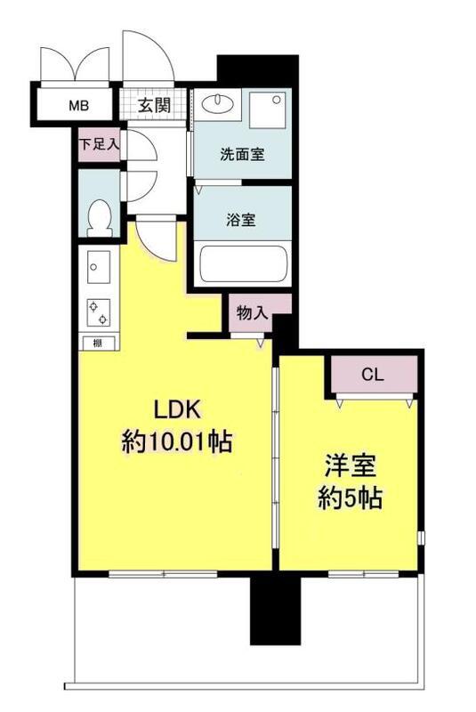 グランシス江坂(1LDK/2階)の間取り写真