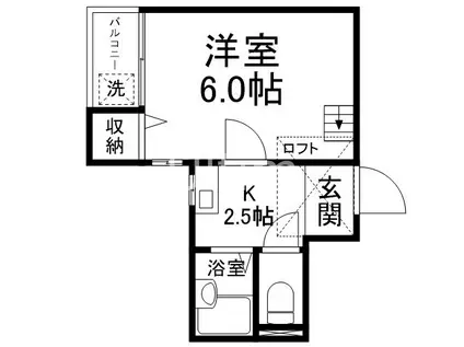 Nスクエア(1K/2階)の間取り写真