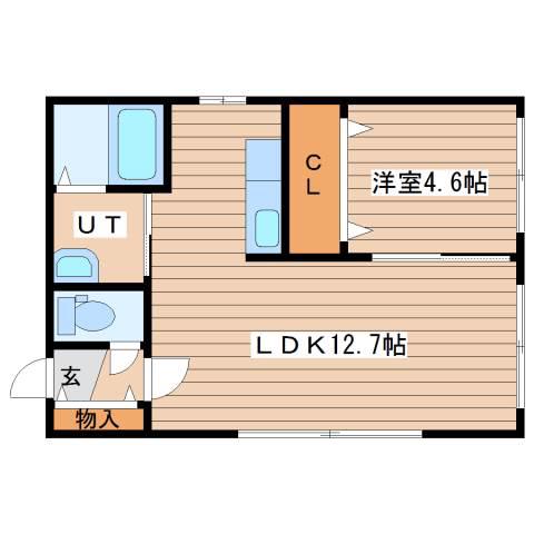 LANGRES HASSAMU(1LDK/3階)の間取り写真