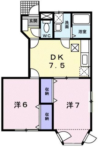 COUNTRYI(2DK/1階)の間取り写真