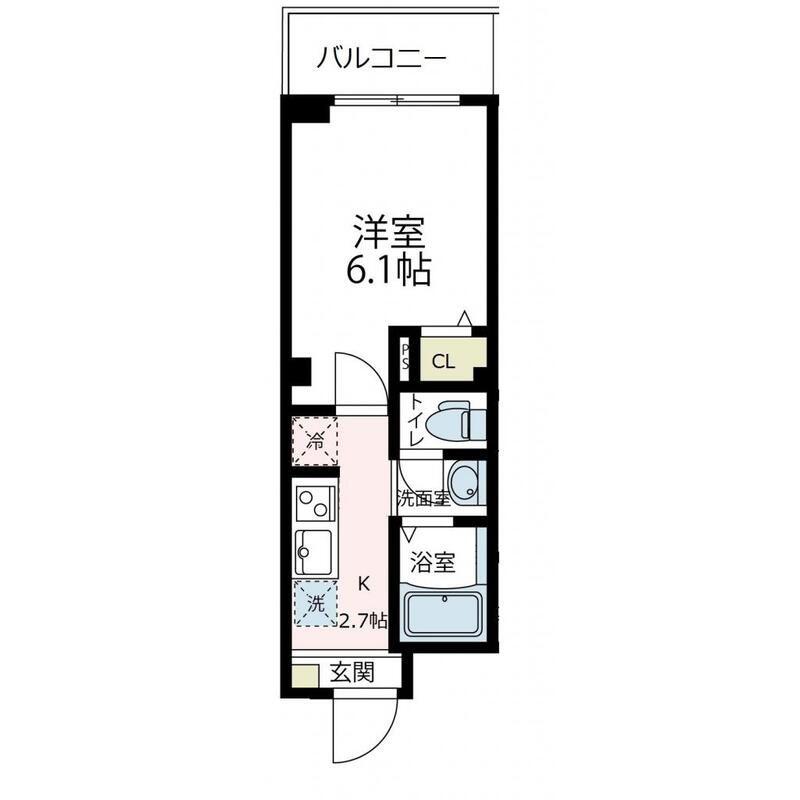 ビューノQ.S.横濱阪東橋(1K/1階)の間取り写真