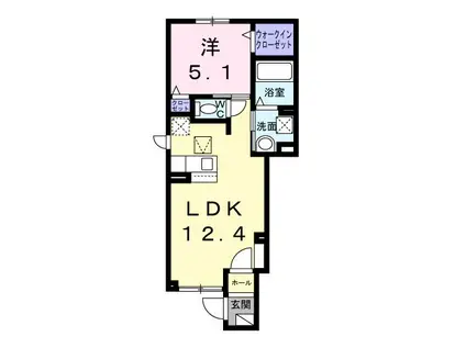 ラ メール カルム II(1LDK/1階)の間取り写真