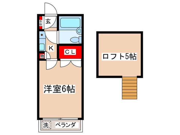 アミューズメント川口第二(1K/2階)の間取り写真