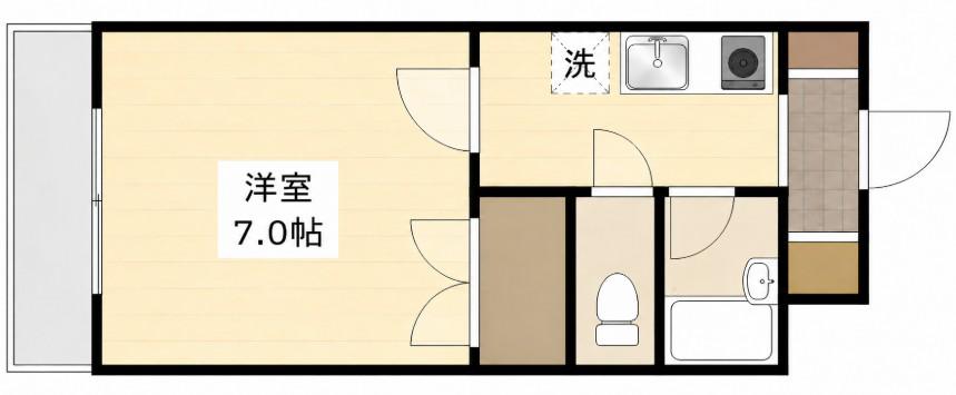 みなみまち(1K/4階)の間取り写真
