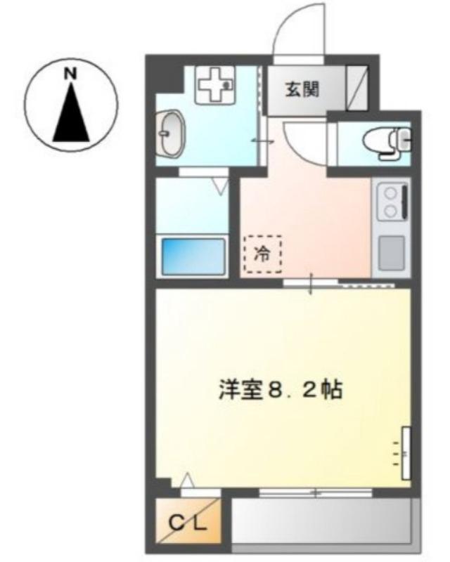 Kハウス(1K/2階)の間取り写真