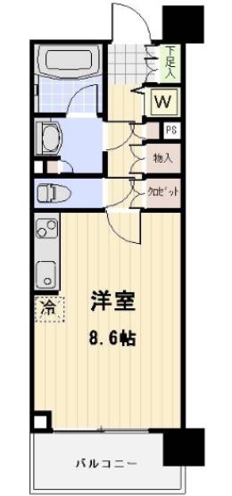 JOYCE COURT(ワンルーム/14階)の間取り写真