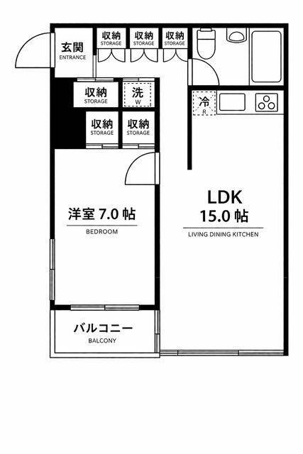 MTコート(1LDK/4階)の間取り写真